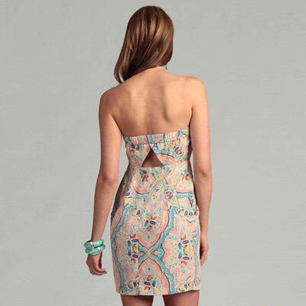JESSICA SIMPSON Tube  DRESS Floral MOROCCAN Ornament SAMARA Pockets